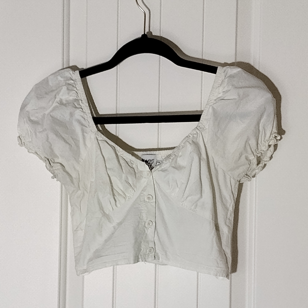 Princess Polly Lemon Cropped Button Down Top